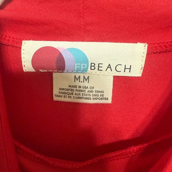 Free People Beach Boho Bell Sleeve Red Dress Size M - Picture 3 of 5